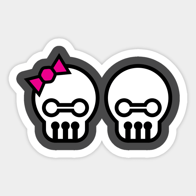 Skulls for Him and Her Sticker by EdwardLarson